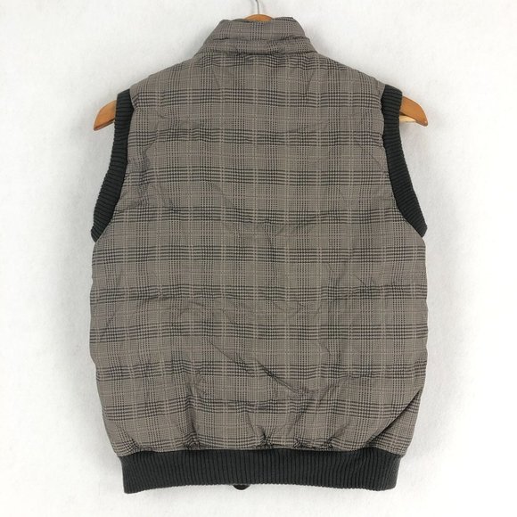 American Rag Women's Size Medium Grey Plaid Button Front Down Vest - Picture 2 of 10